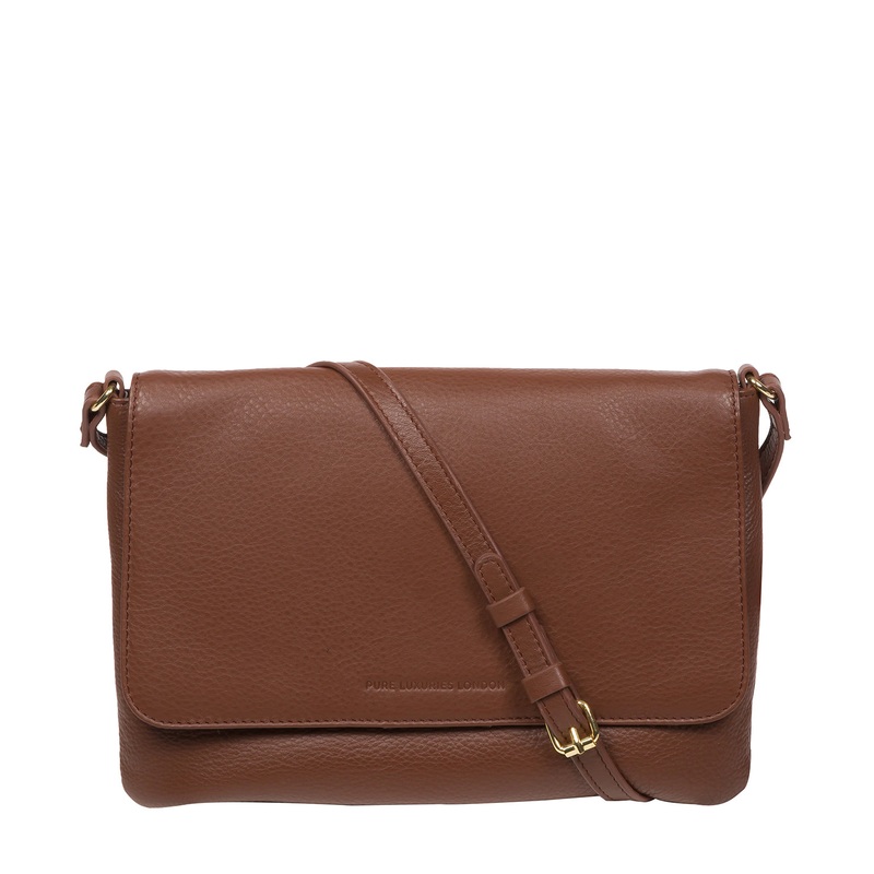 'Ruby' Dark Tan Nappa Leather Cross Body Bag