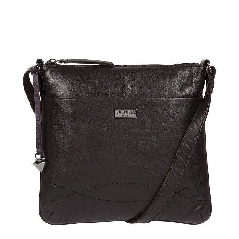 'Ryton' Black Leather Cross Body Bag