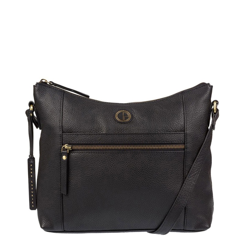 'Sequoia' Black Leather Shoulder Bag