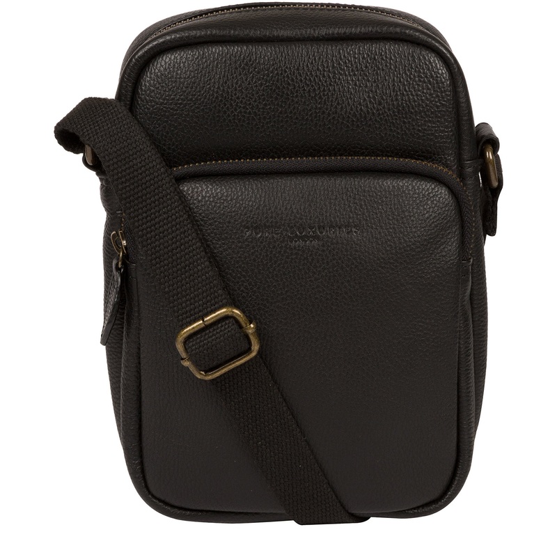 'Skipper' Black Leather Cross Body Bag