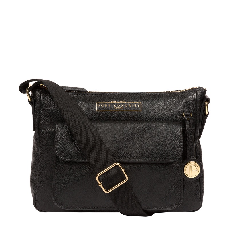 'Tindall' Black Leather Shoulder Bag