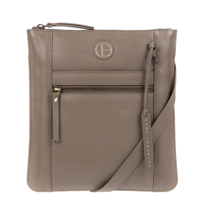 'Topaz' Taupe Leather Cross Body Bag