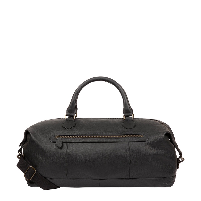 'Toure' Black Leather Holdall