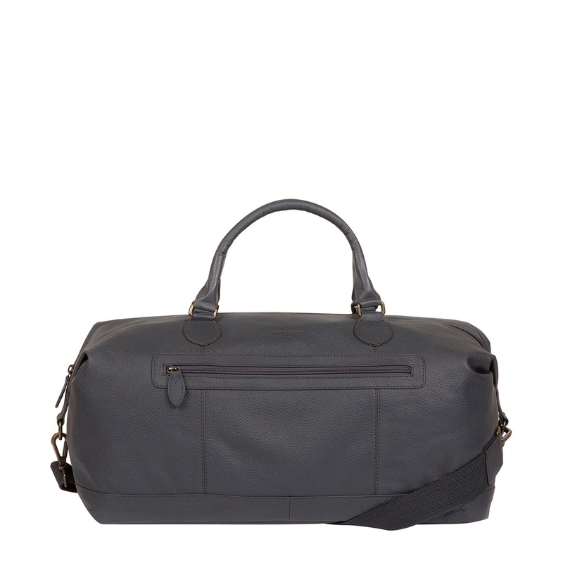 'Toure' Dark Grey Leather Messenger Bag