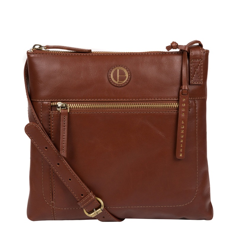 'Valley' Vintage Cognac Leather Cross Body Bag