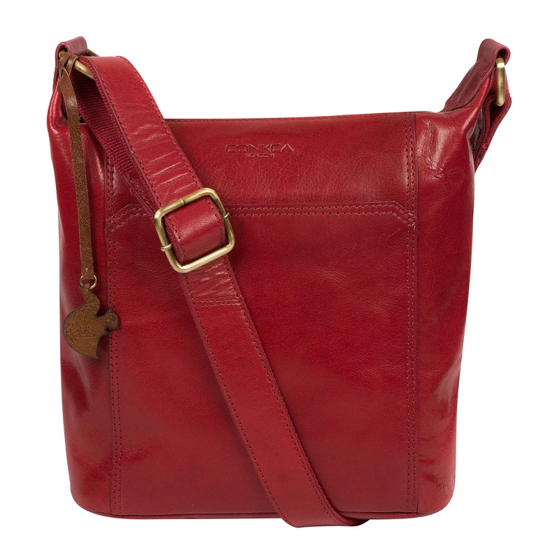 'Yasmin' Chilli Pepper Leather Cross Body Bag