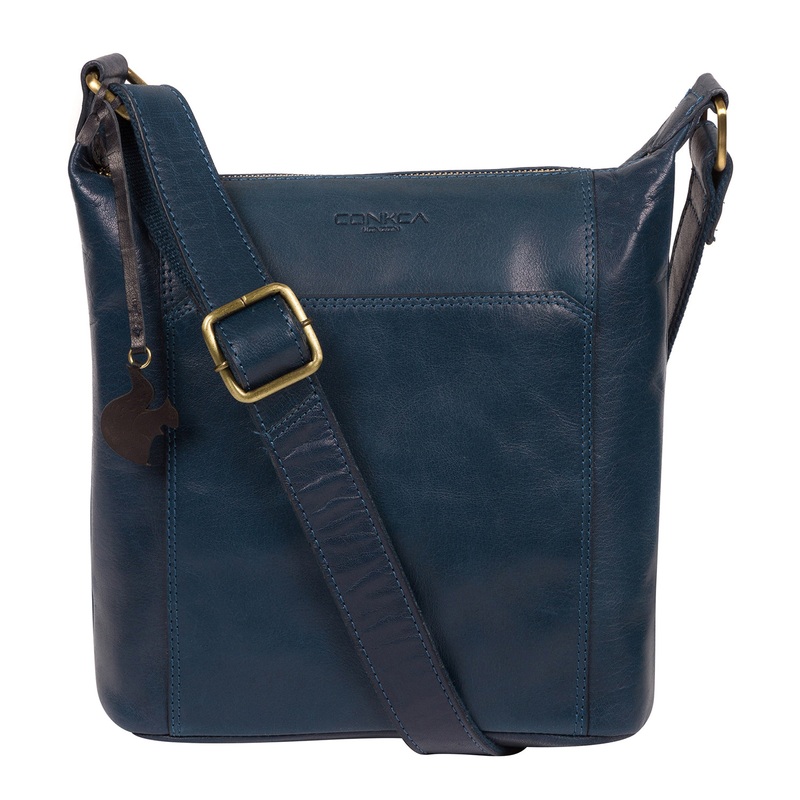 'Yasmin' Snorkel Blue Leather Cross Body Bag