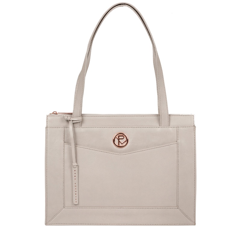 'Zoffany' Grey Leather Handbag