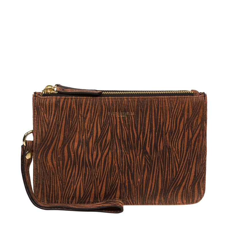 'Addison' Animal Print Nappa Leather Clutch Bag