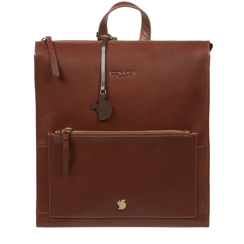 'Aok' Conker Brown Leather Backpack