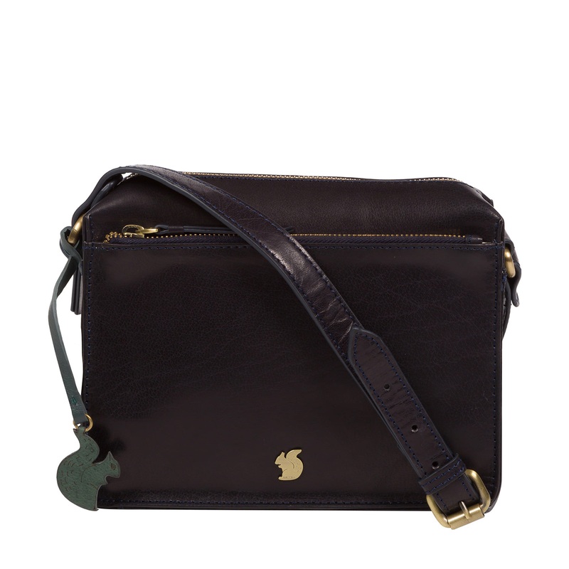 'Aurora' Navy Leather Cross Body Bag