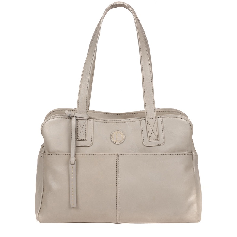 'Beacon' Dove Grey Leather Handbag