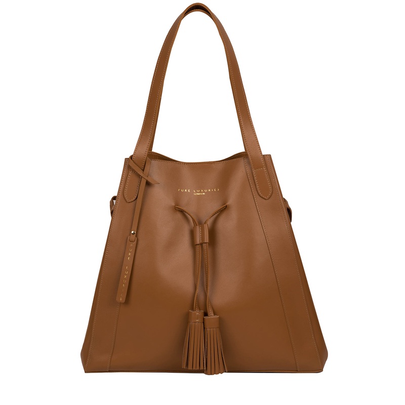 'Bembridge' Saddle Tan Vegetable-Tanned Leather Extra-Large Shoulder Bag