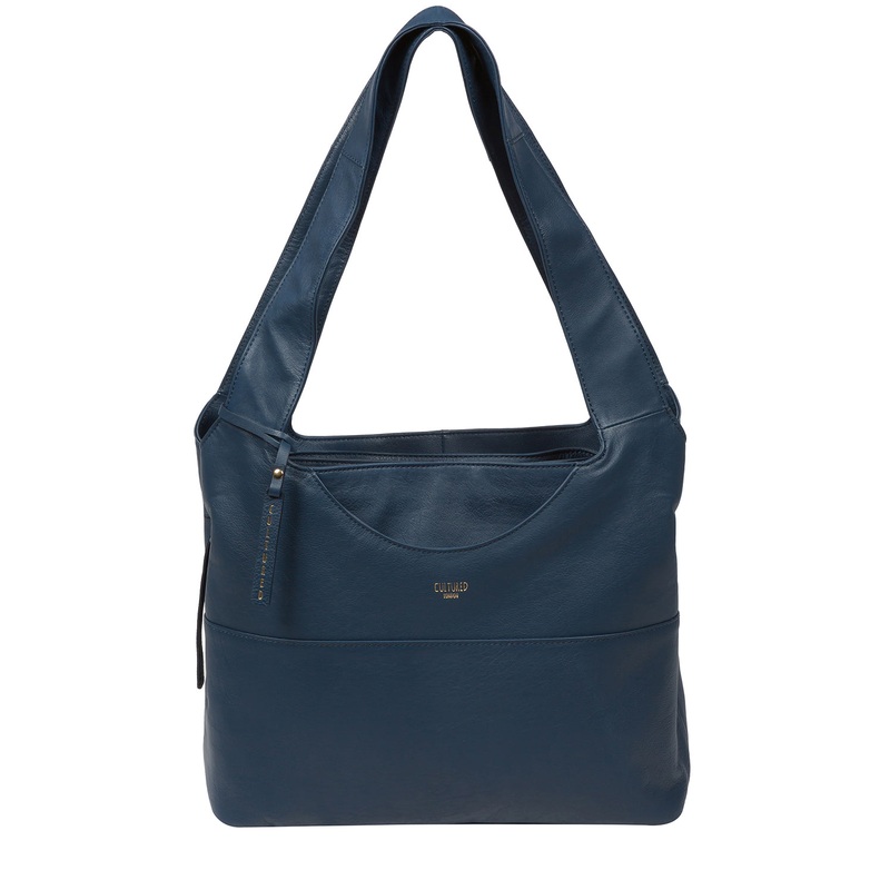 'Boston' Denim Leather Shoulder Bag