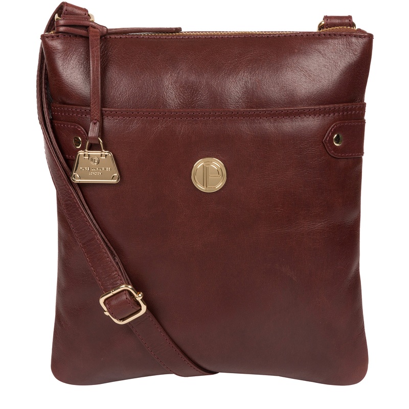 'Briony' Chestnut Leather Cross Body Bag