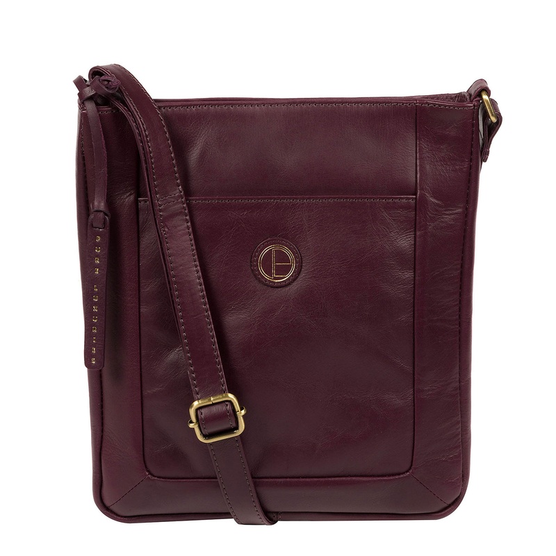 'Bythorn' Blackberry Leather Cross Body Bag