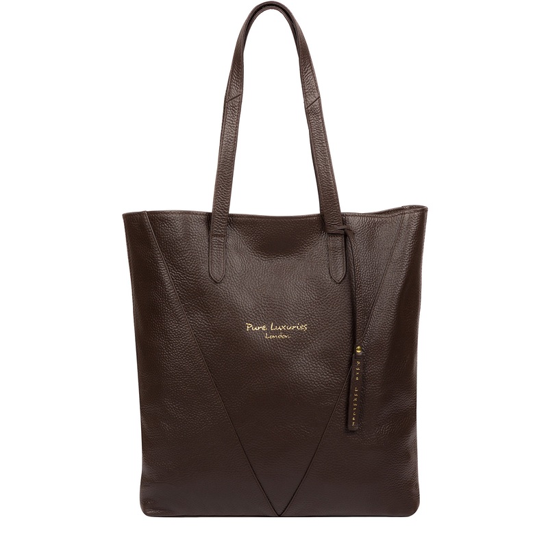 'Claudia' Chocolate Leather Shopper Bag