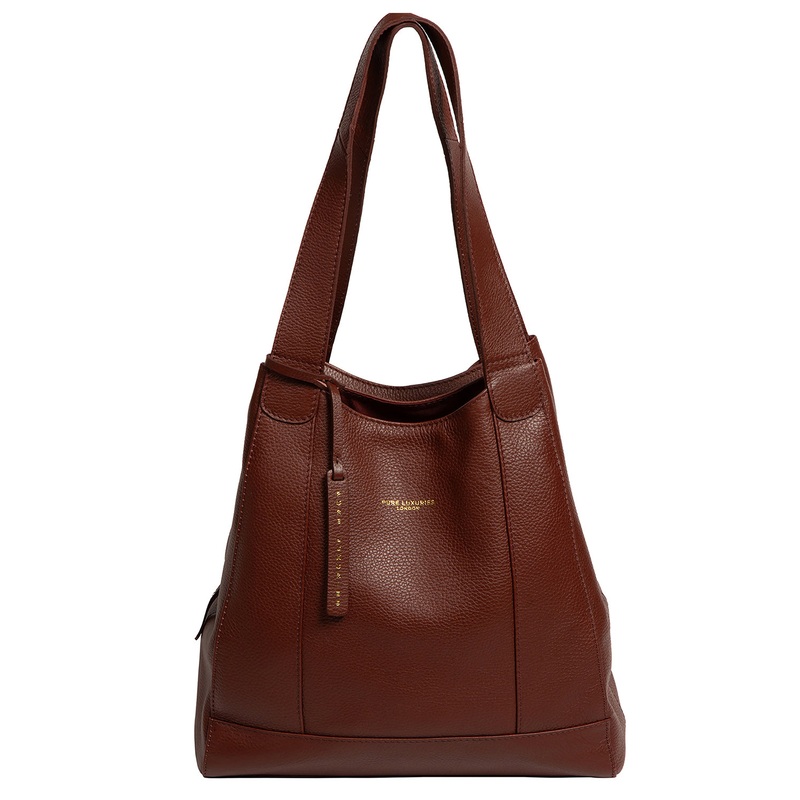 'Colette' Chestnut Leather Shoulder Handbag