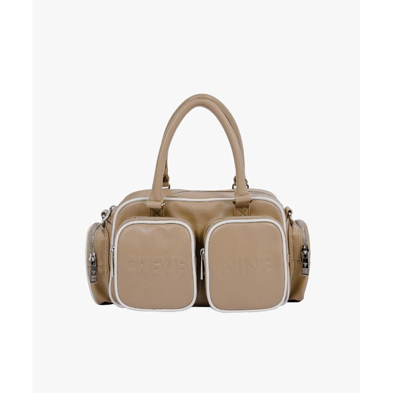 CREVE NINE: Two-Way Logo Multi Pocket Bag - 3 colors
