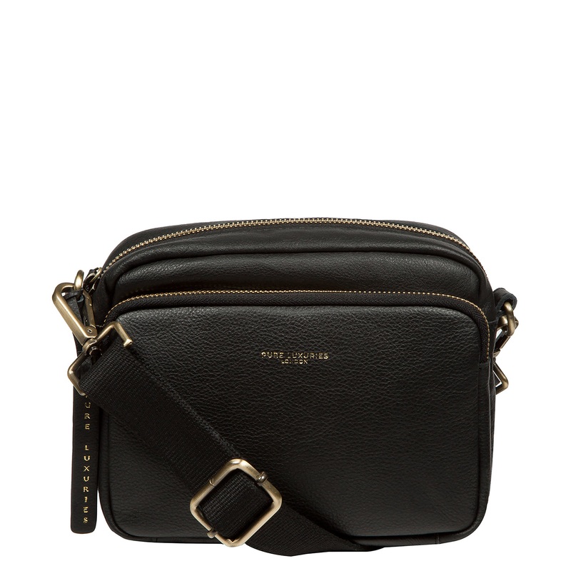 'Froome' Black Leather Cross Body Bag