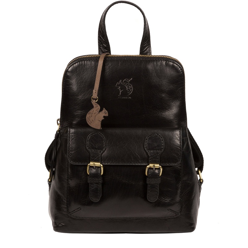 'Kendal' Black Leather Backpack