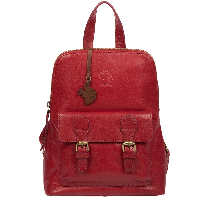 'Kendal' Chilli Pepper Leather Backpack