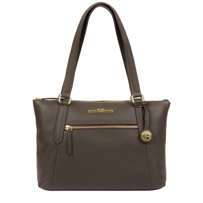 'Laurel' Olive Leather Handbag