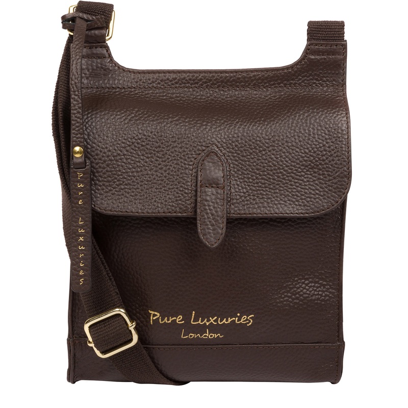 'Lea' Chocolate Leather Cross Body Bag