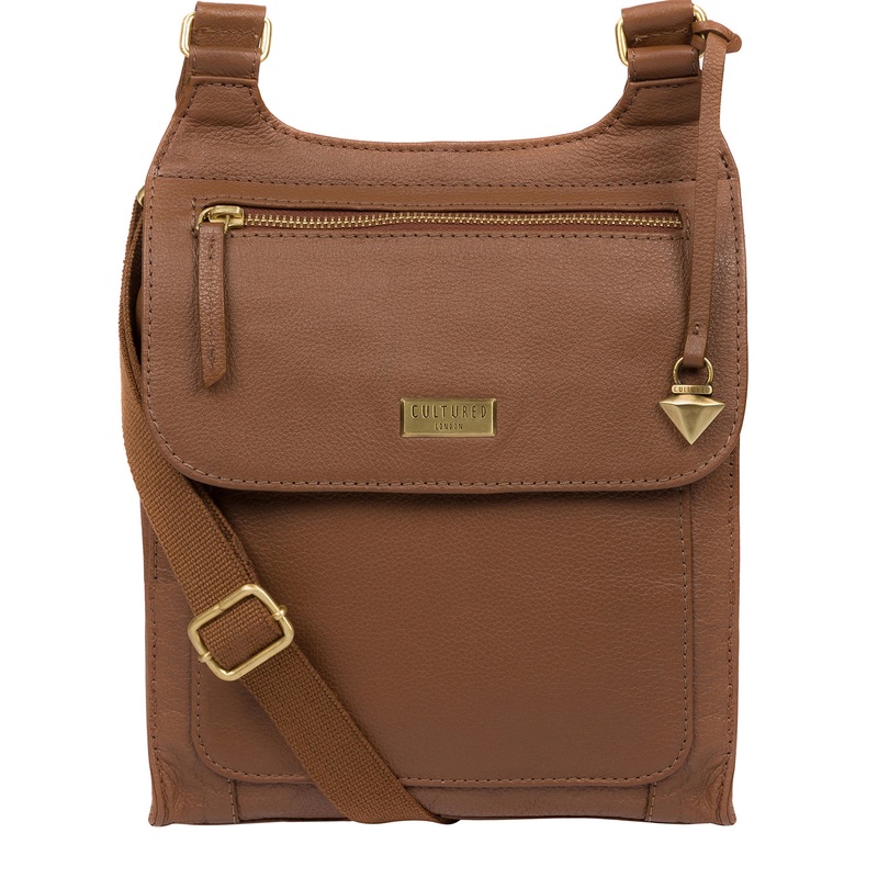 'Morgan' Tan Leather Cross Body Bag