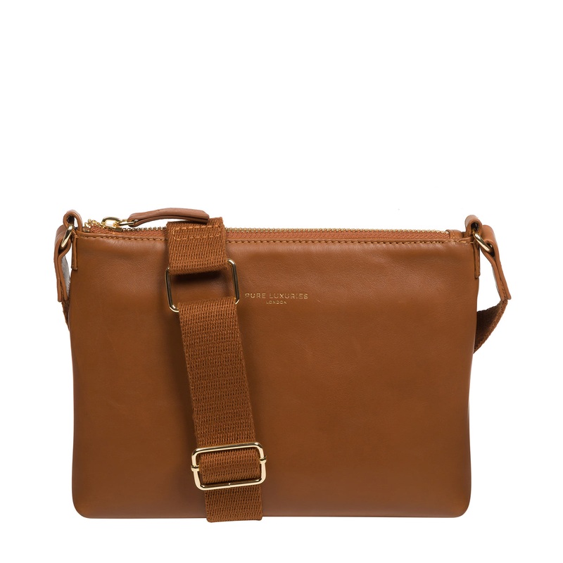 'Nessa' Oak Nappa Leather Cross Body Bag