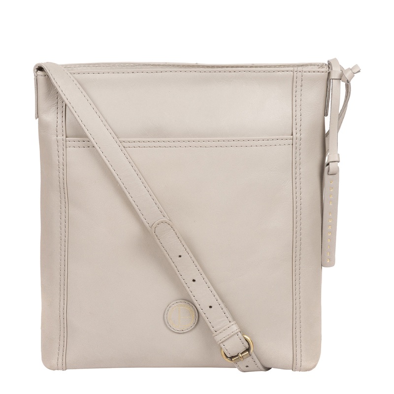 'Plumpton' Dove Grey Leather Cross Body Bag