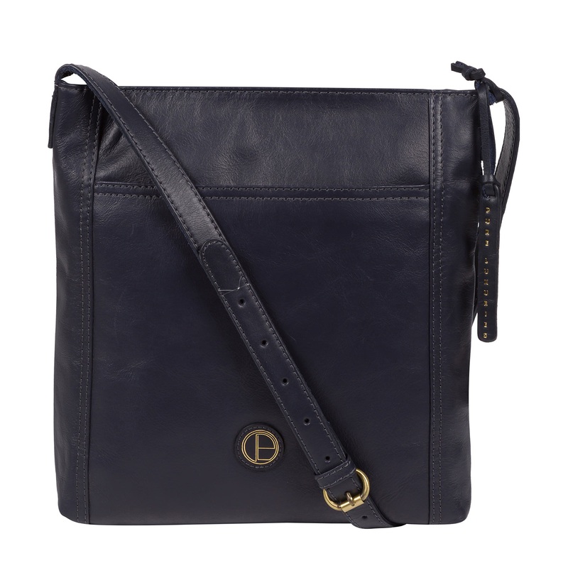 'Plumpton' Navy Leather Cross Body Bag
