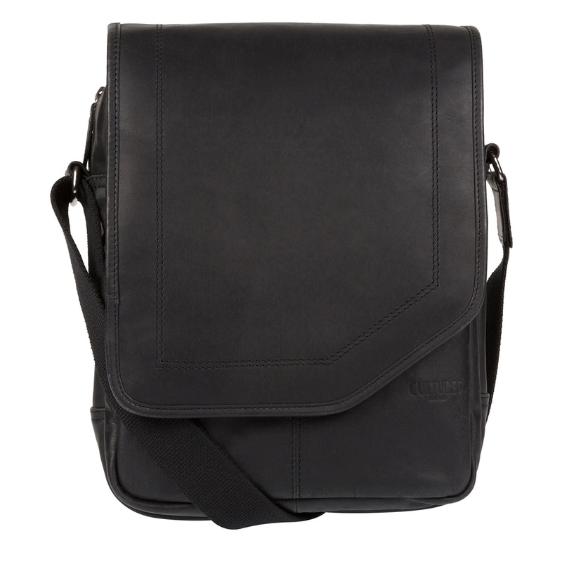 'Scene' Black Medium Leather Despatch Bag