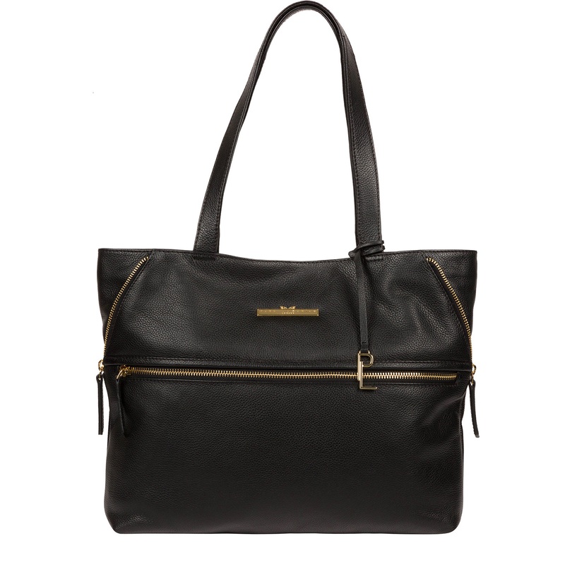'Selsey' Black Leather Tote Bag