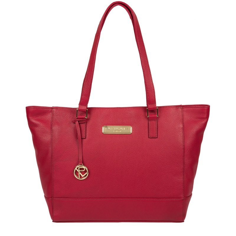 'Sophie' Berry Red Leather Tote Bag