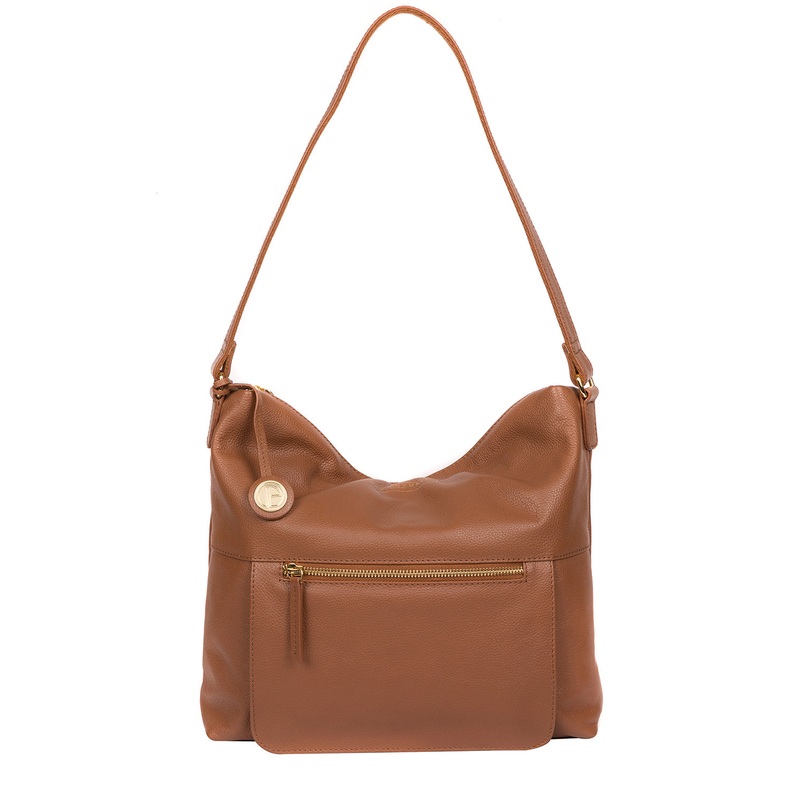 'Tenley' Tan Leather Shoulder Bag