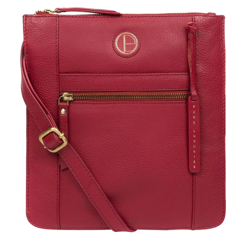 'Topaz' Red Leather Cross Body Bag