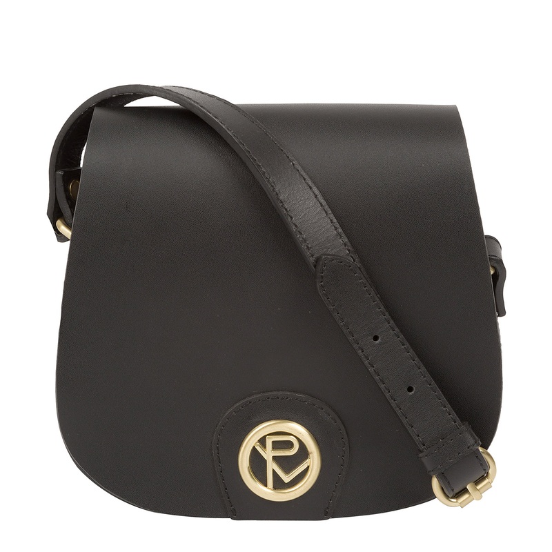 'Torver' Mini Black Leather Cross Body Bag