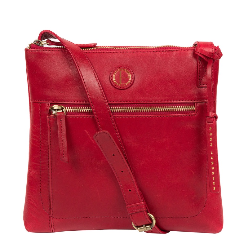 'Valley' Vintage Red Leather Cross Body Bag