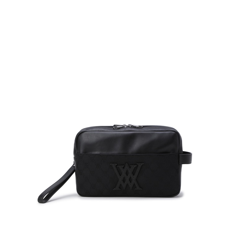 Anew Golf Jacquard Easy Pouch - Black