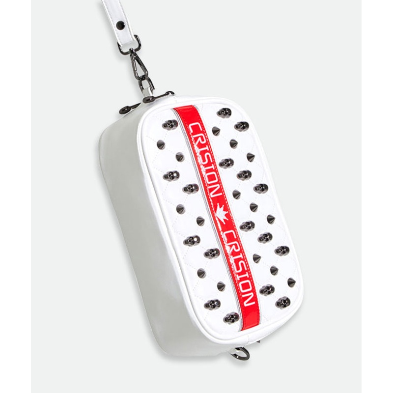 Verabone Collection Two Zipper Pouch Bag - White / Red