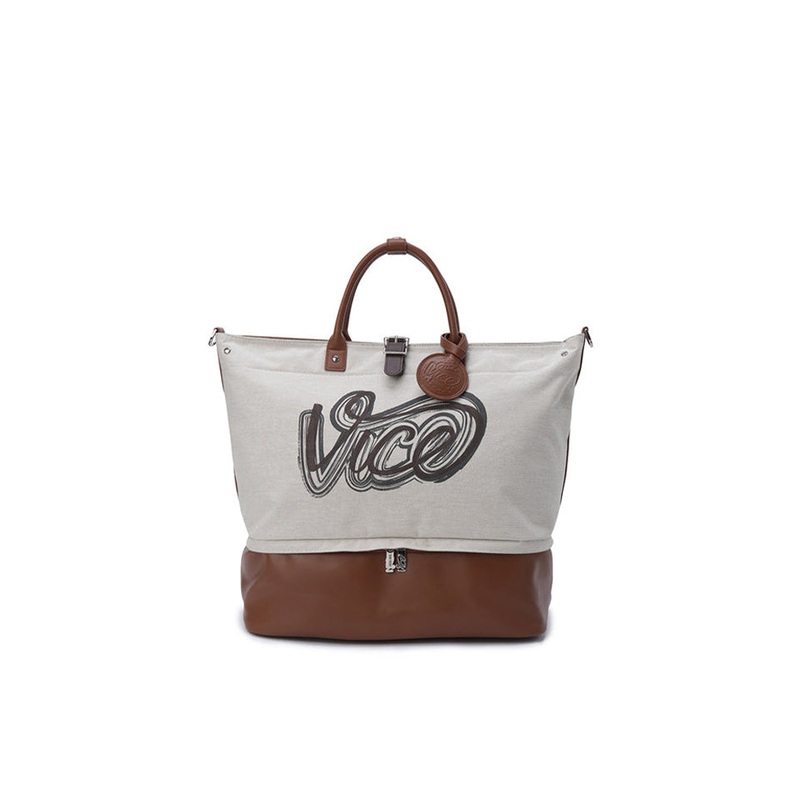 Vice Golf Atelier Painting Logo Boston Bag - Beige