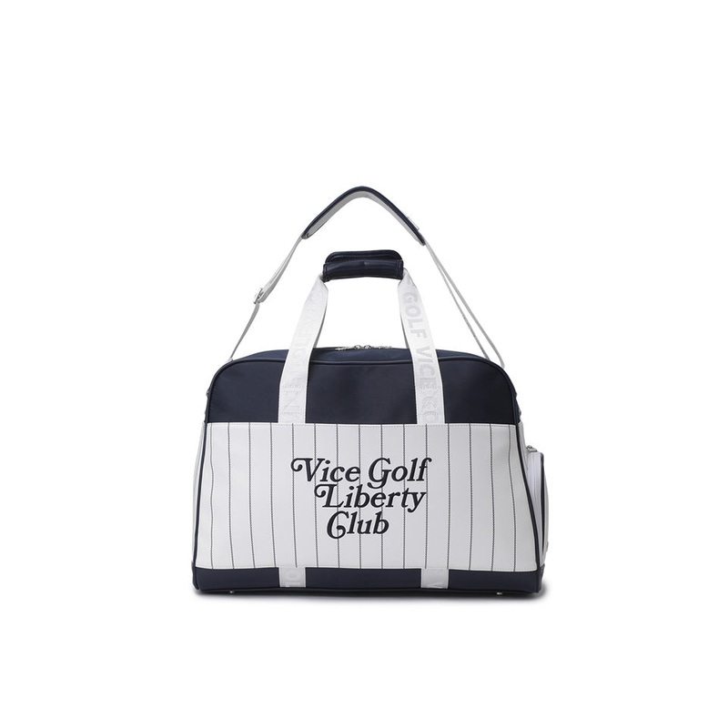 Vice Golf Atelier Pinstripe Boston Bag - White