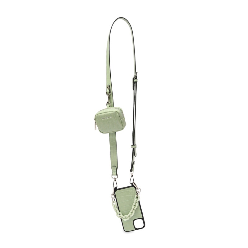Mocha Calissa Croco Lanyard Phone Case iPhone 13 - Green