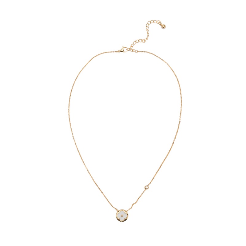 Mocha Vera Round Pendant Necklace - Gold