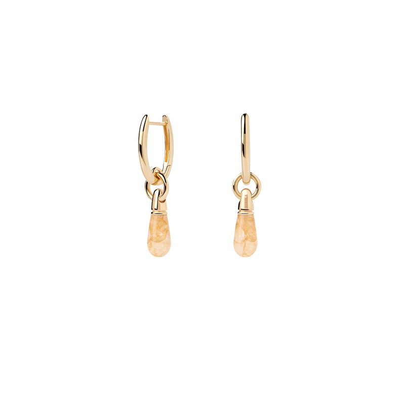 PDPAOLA Yellow Aventurine Jupiter Single Hoop - Gold
