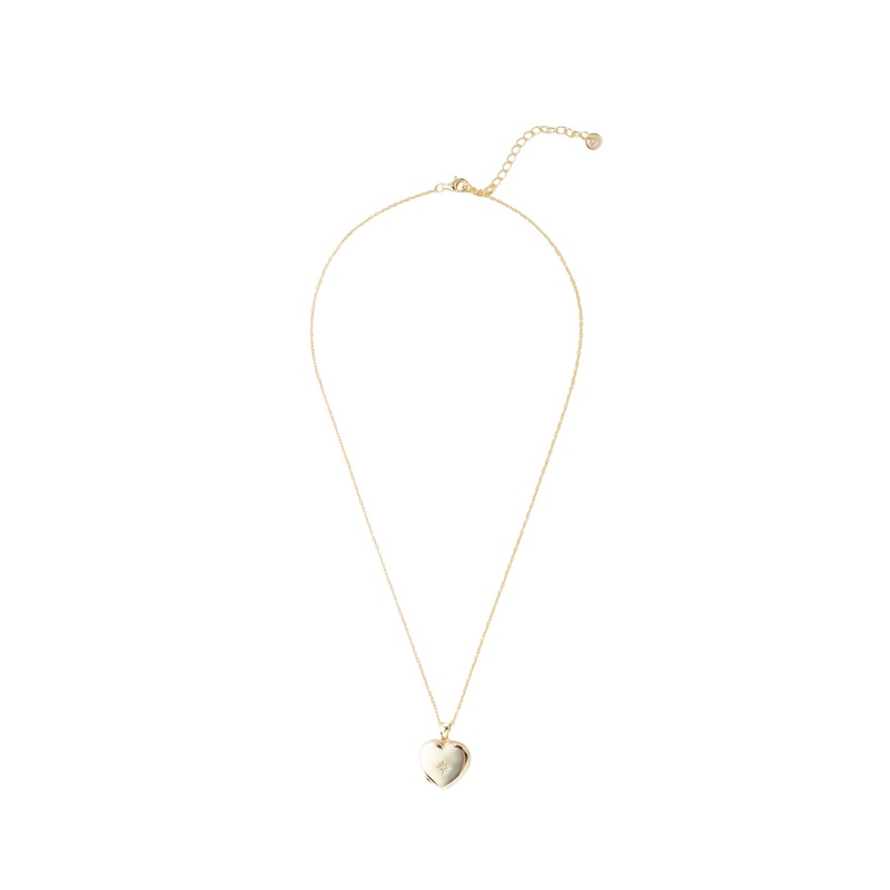 Elly Lou Lana Heart Locket Necklace - Light Gold