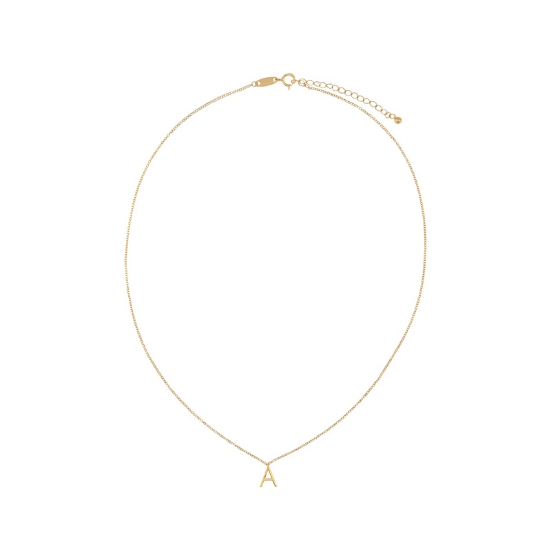 Elly Lou Timeless Initial Necklace- A- Gold