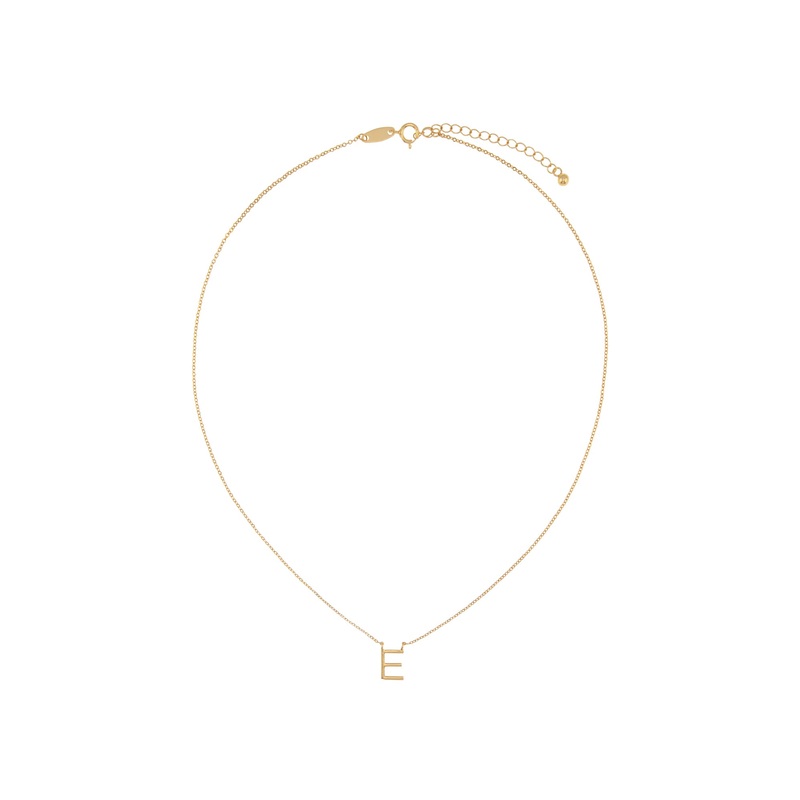 Elly Lou Timeless Initial Necklace - E- Gold