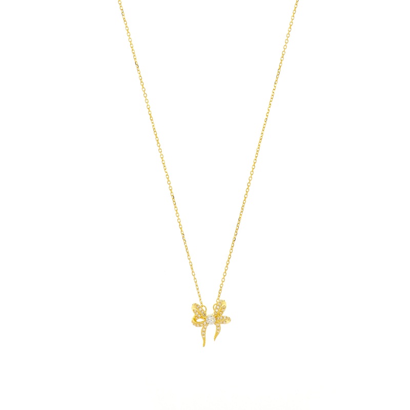 Georgini Sweetheart Bow Necklace - Gold